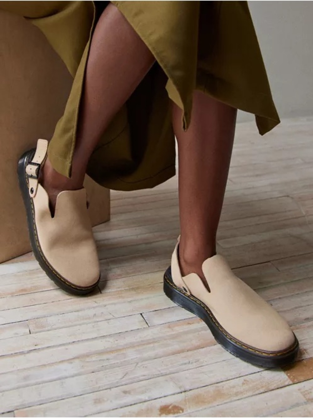 Dr. Martens Carlson Suede Slingback Mule Brown & Black Sandals